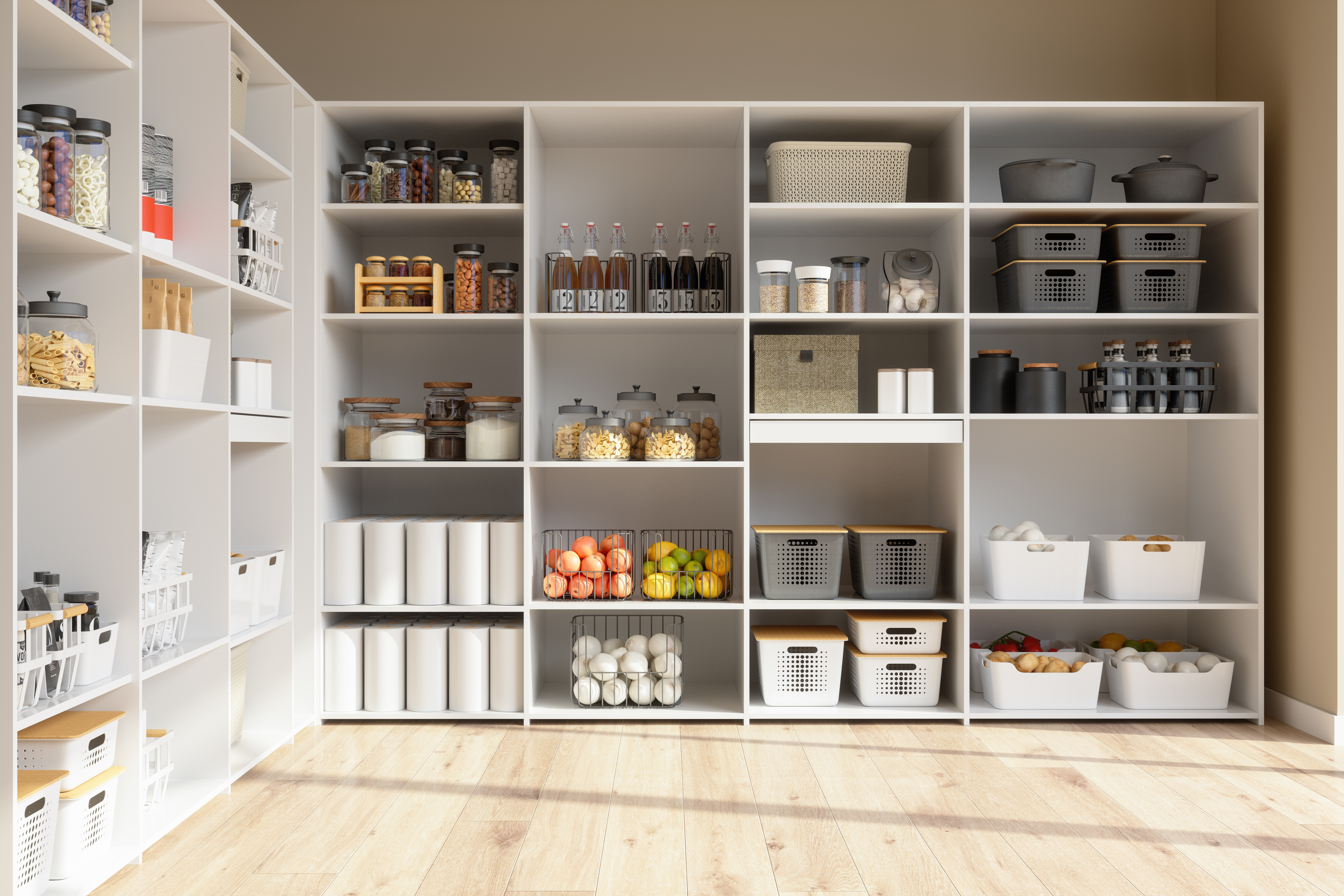 Organized kitchen pantry