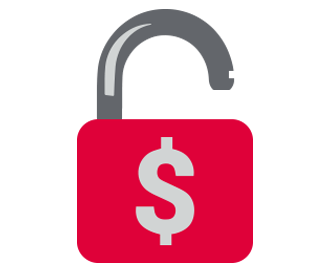 Lock with money symbol