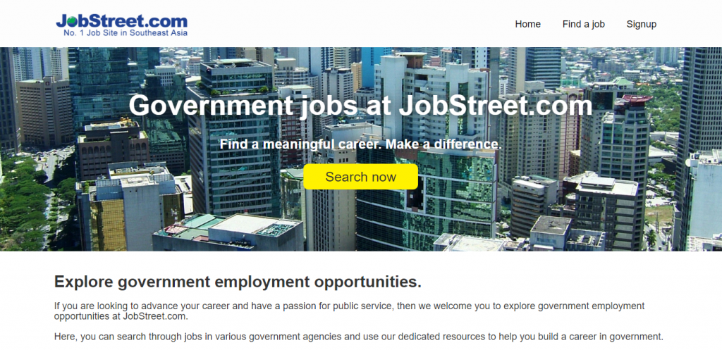 Government jobs at JobStreet
