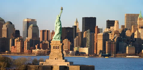 View of the Statue of Liberty in New York City