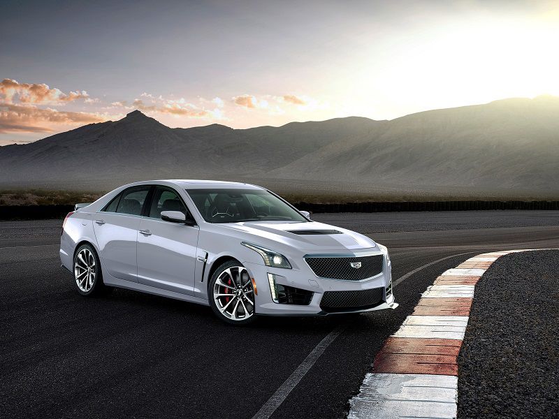 2019 Cadillac CTS V White Parked Front Quarter ・  Photo by Cadillac