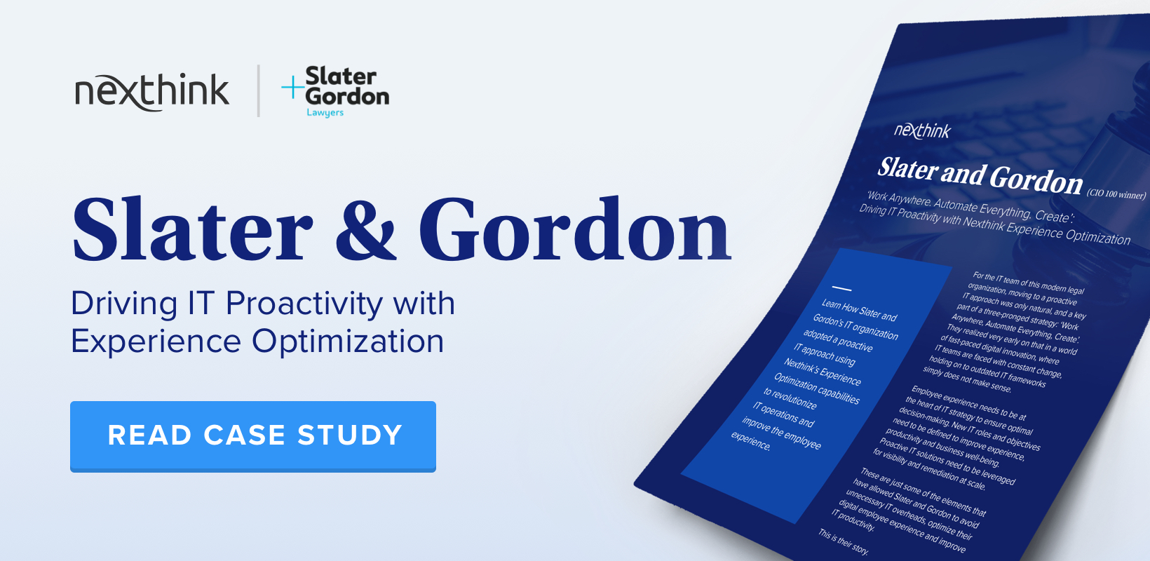 Slater and Gordon Driving IT Proactivity with Nexthink Experience