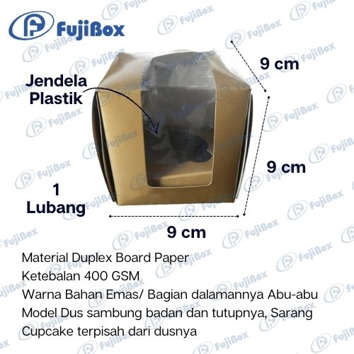 FUJIBOX DUS EMAS CUP CAKE | CC KM L1 9 X 9 X 9 | KOTAK CUP CAKE