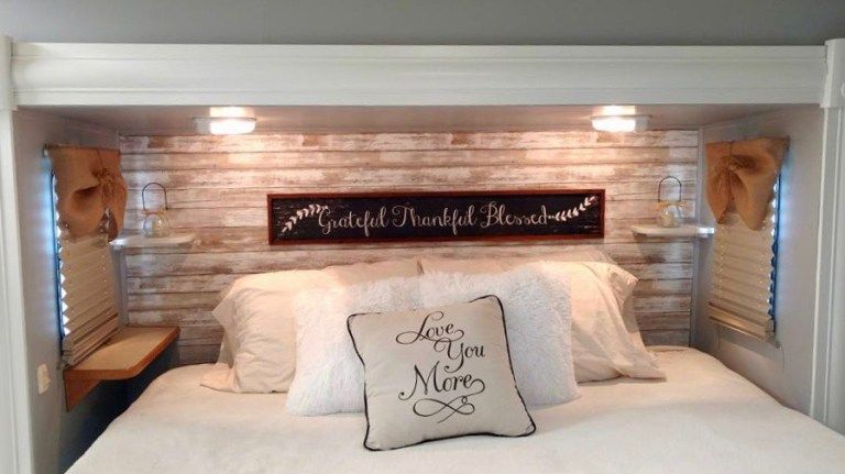 Installing a headboard is a great way to spruce up your RV's bedroom.