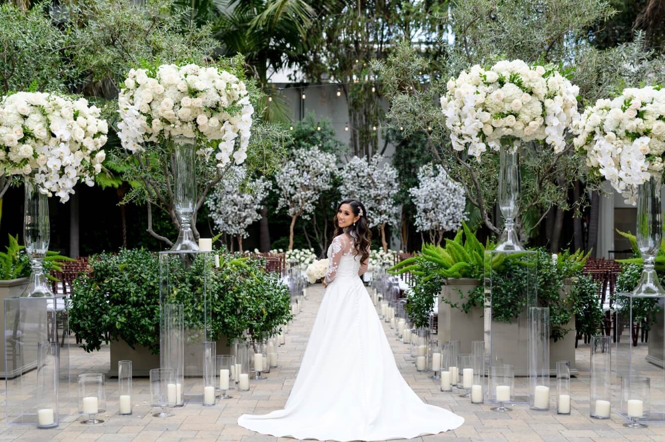 bride with flowers