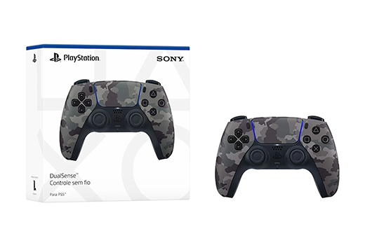 Imagem do produto Controle PS5 Cinza Camuflado sem fio (Dualsense) em Magazine Luiza
