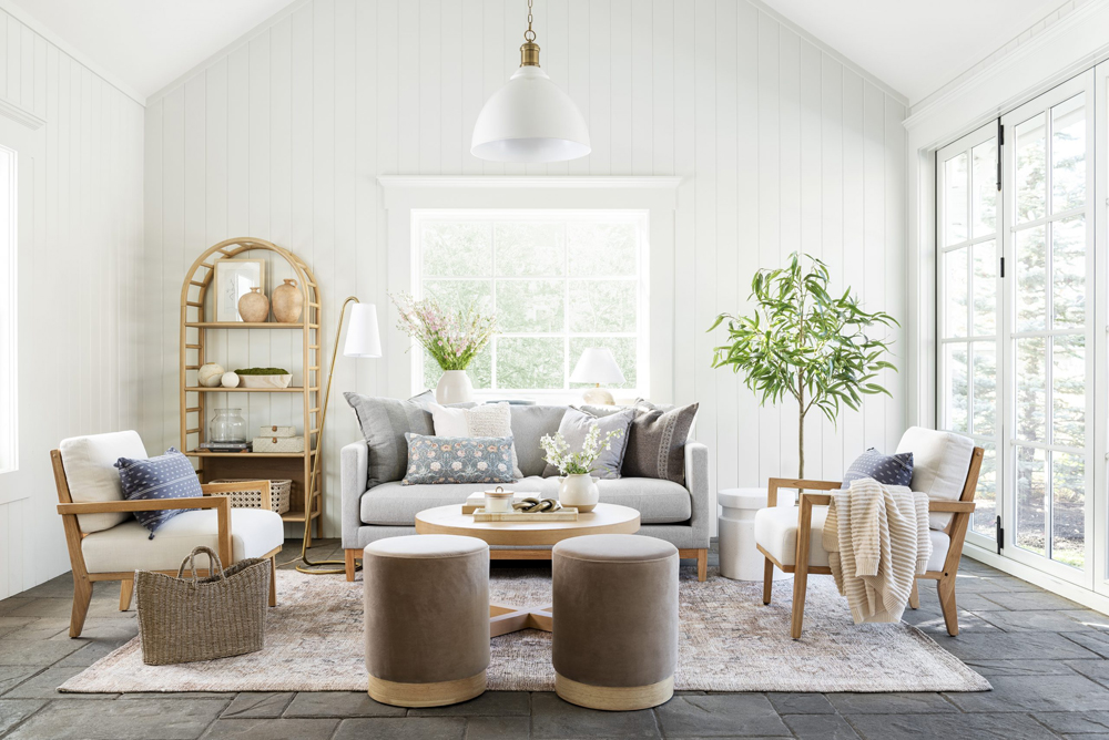 Modern farmhouse store family room decor