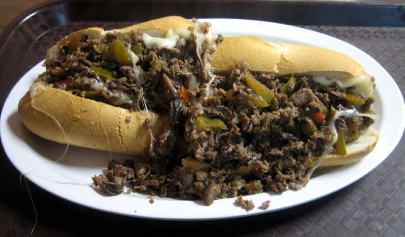 Cheesesteak on a plate.