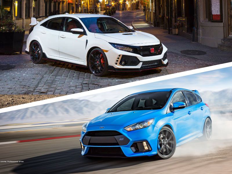 Honda Civic Type R vs Ford Focus RS ・  Photo by Ford and Honda