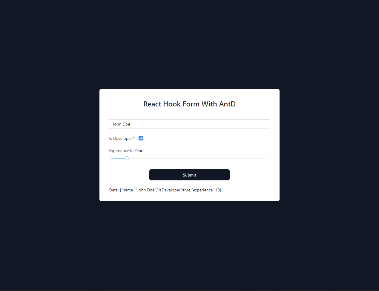 React Hook Form With AntD