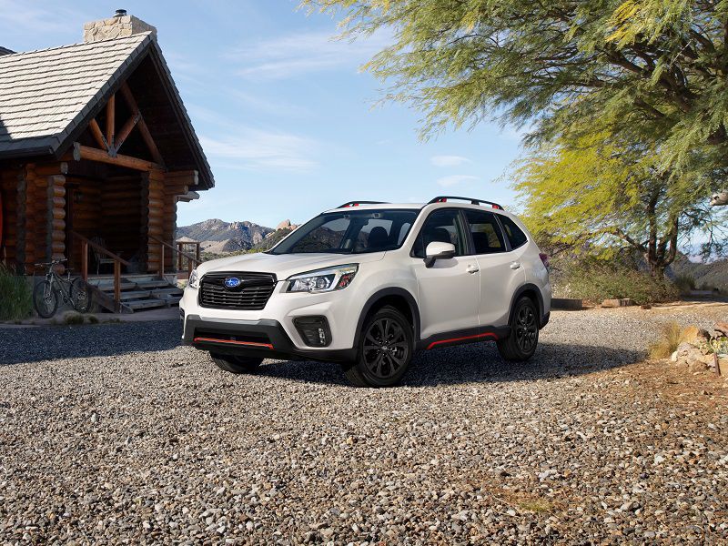 2019 Subaru Forester White Front Three Quarter ・  Photo by Subaru 