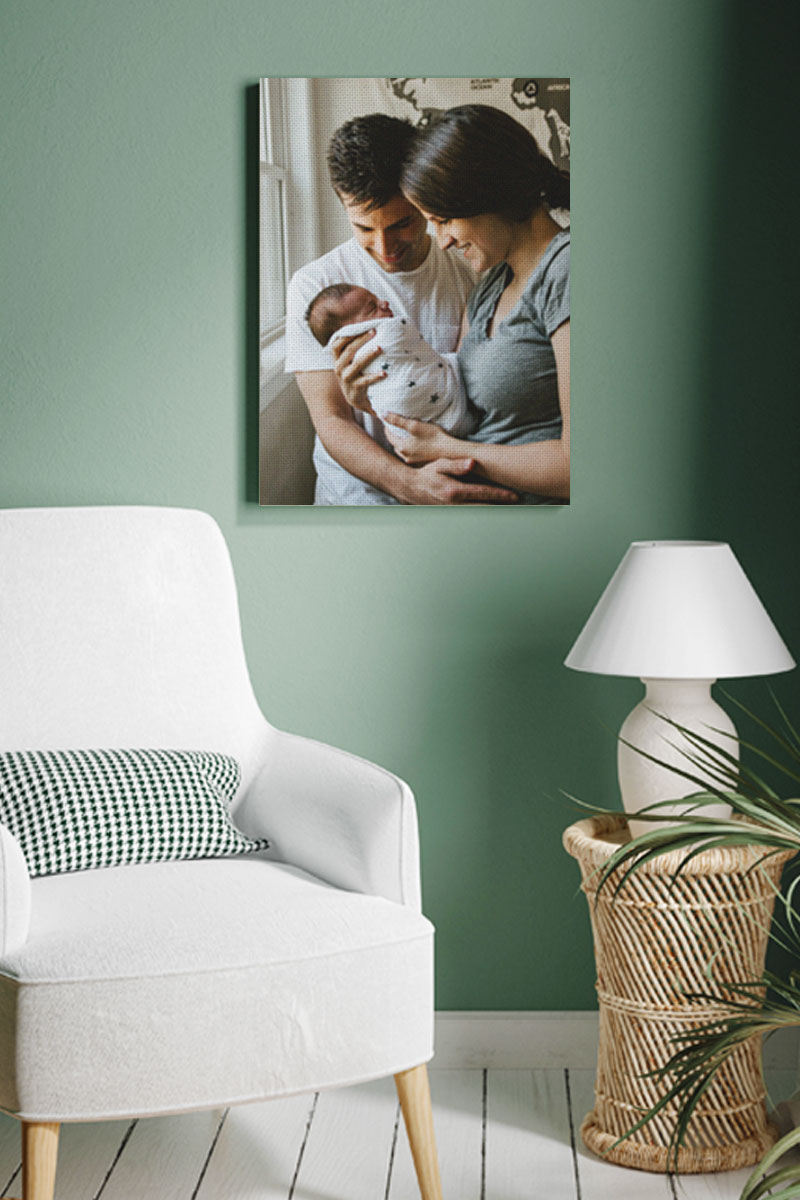 Canvas print of family in room