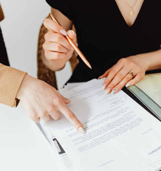 People looking at paperwork