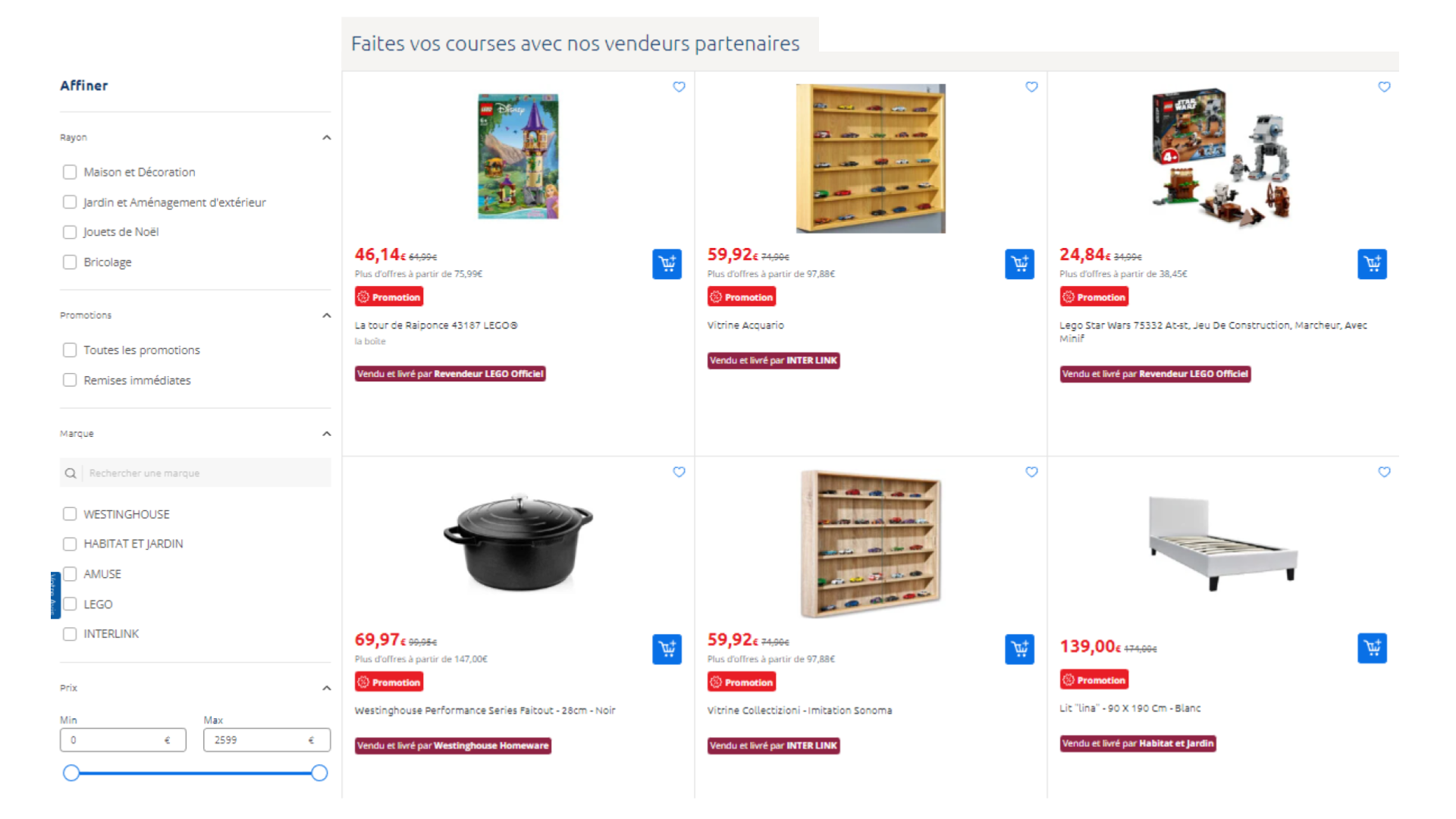 Carrefour.fr display page