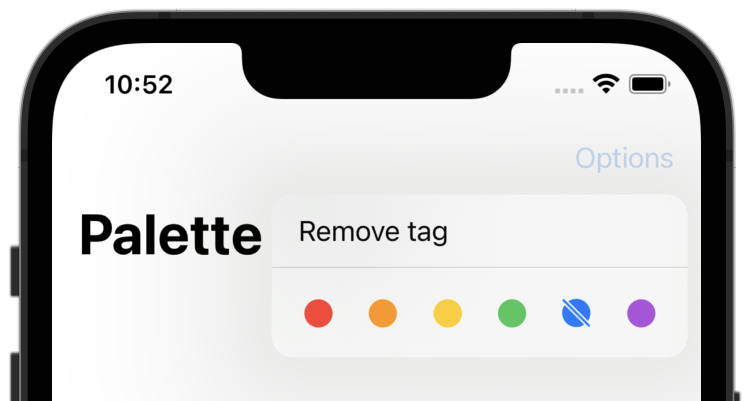 Custom selection effect on palette menu SwiftUI