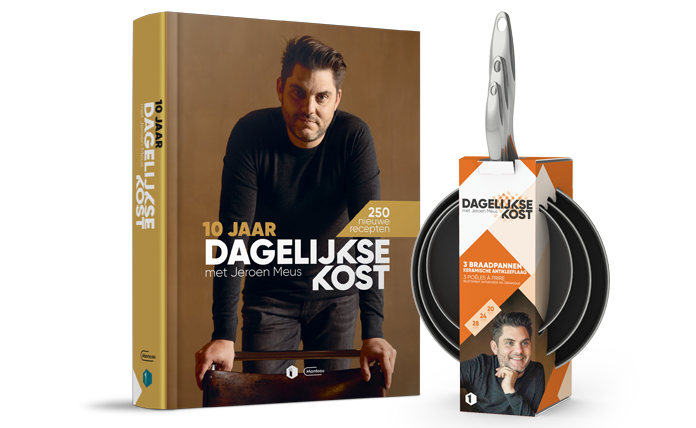 3-delige pannenset + kookboek: Dagelijkse Kost - Jeroen Meus