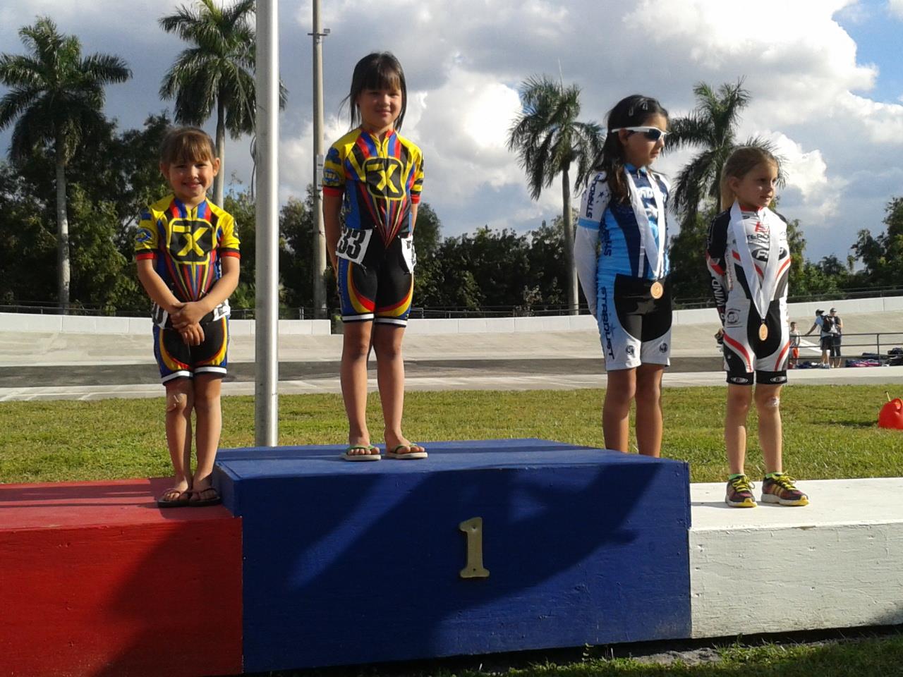 2014 Pan Am outdoor event. Zemikah 1st place, Xiia 2nd place. Pembroke Pines, FL.