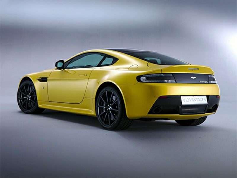 yellow aston martin v12 vantage 