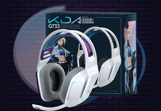 Headset Gamer Sem Fio Logitech G733 K/DA 7.1 Dolby Surround