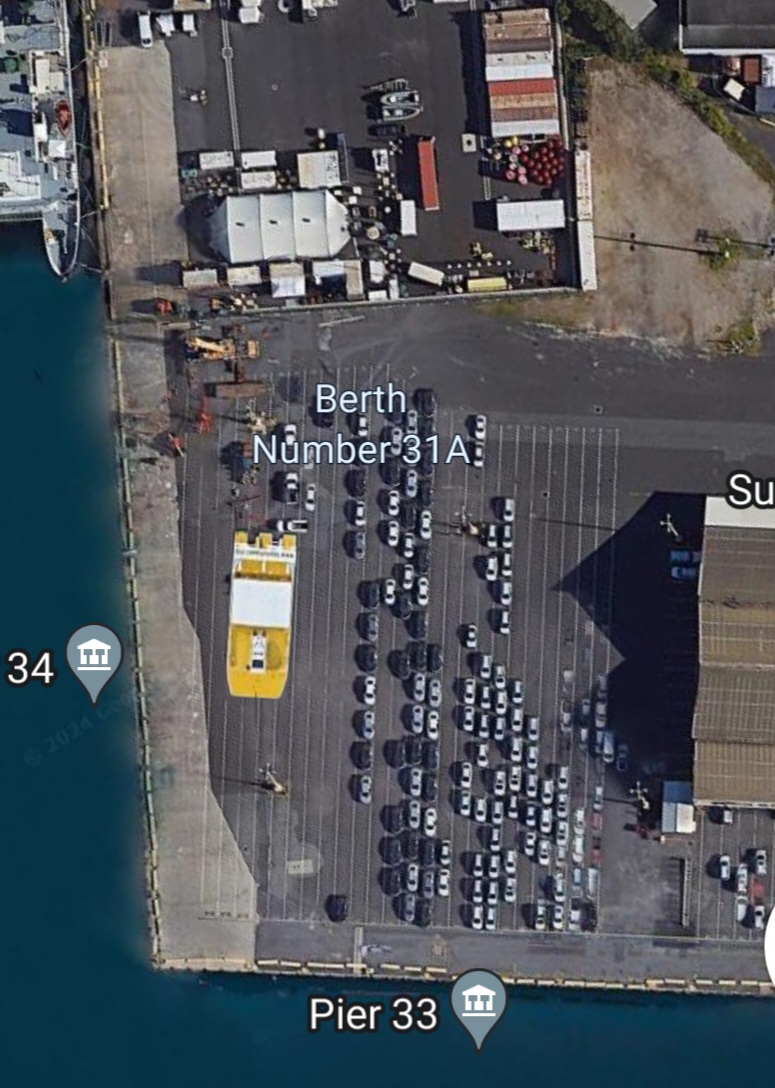 Present scaled satellite view on Pier 34 