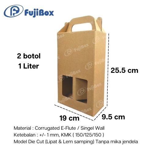 FUJIBOX DUS KARTON | DUS BOTOL 1 LITER ISI 2 | DUS KOPI LITERAN