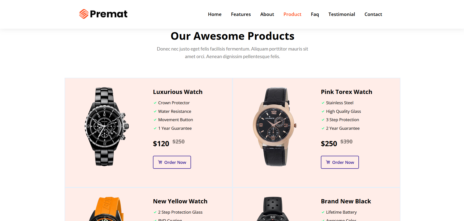 Imagem da sessão Product List