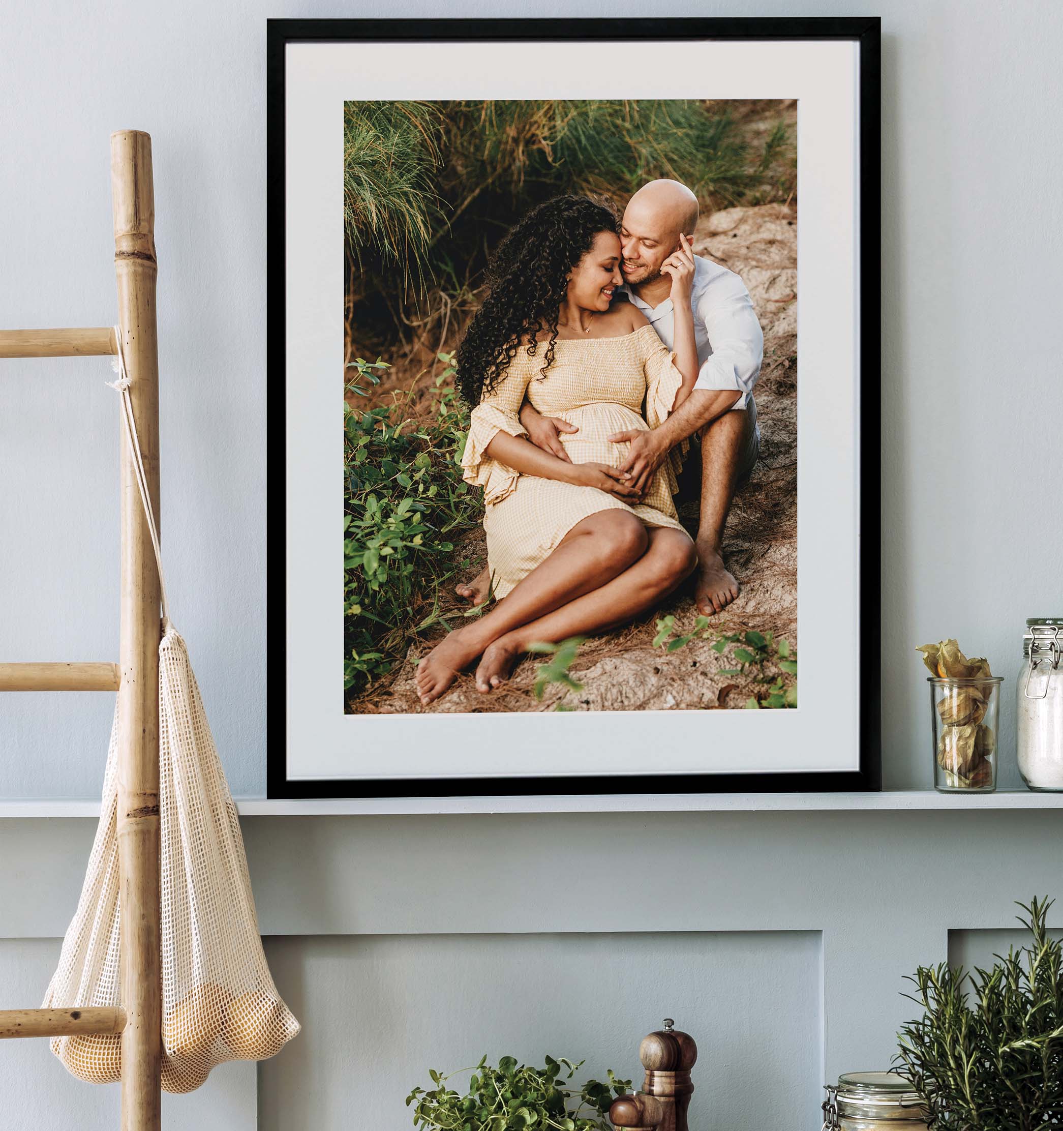 framed print of a couple