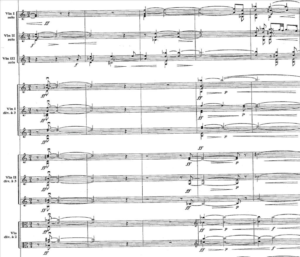 Example 1.B: Olivero, the split harmonic progression (bars 11-15)