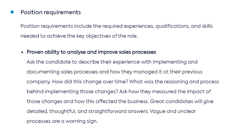 Example position requirement for a Head of Sales role (SaaS) - Wisnio.png