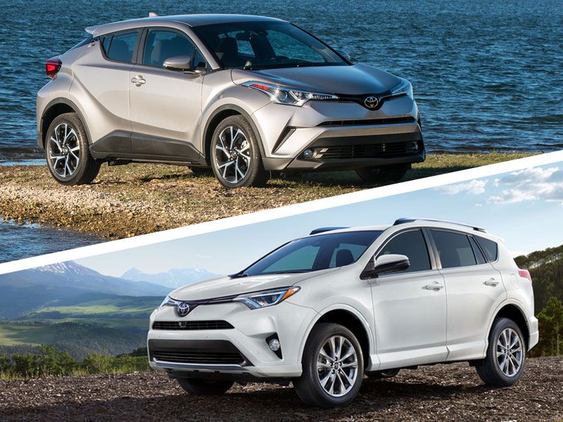 2018 Toyota C HR vs RAV4 exterior hero ・  Photo by Toyota 