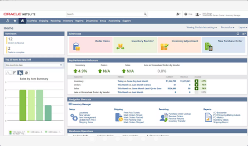Oracle NetSuite Screenshot