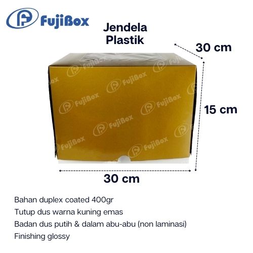 FUJIBOX DUS TART | TART EMAS 30 x 30 x 15 | TART TINGGI 15 cm