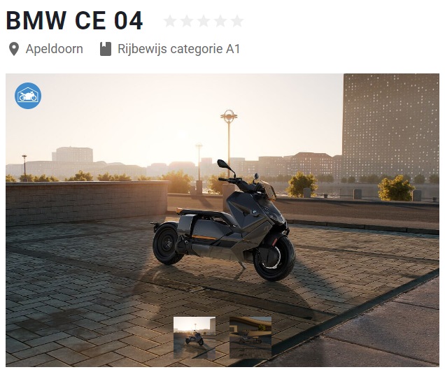 BMW CE 04 huren met A1 rijbewijs