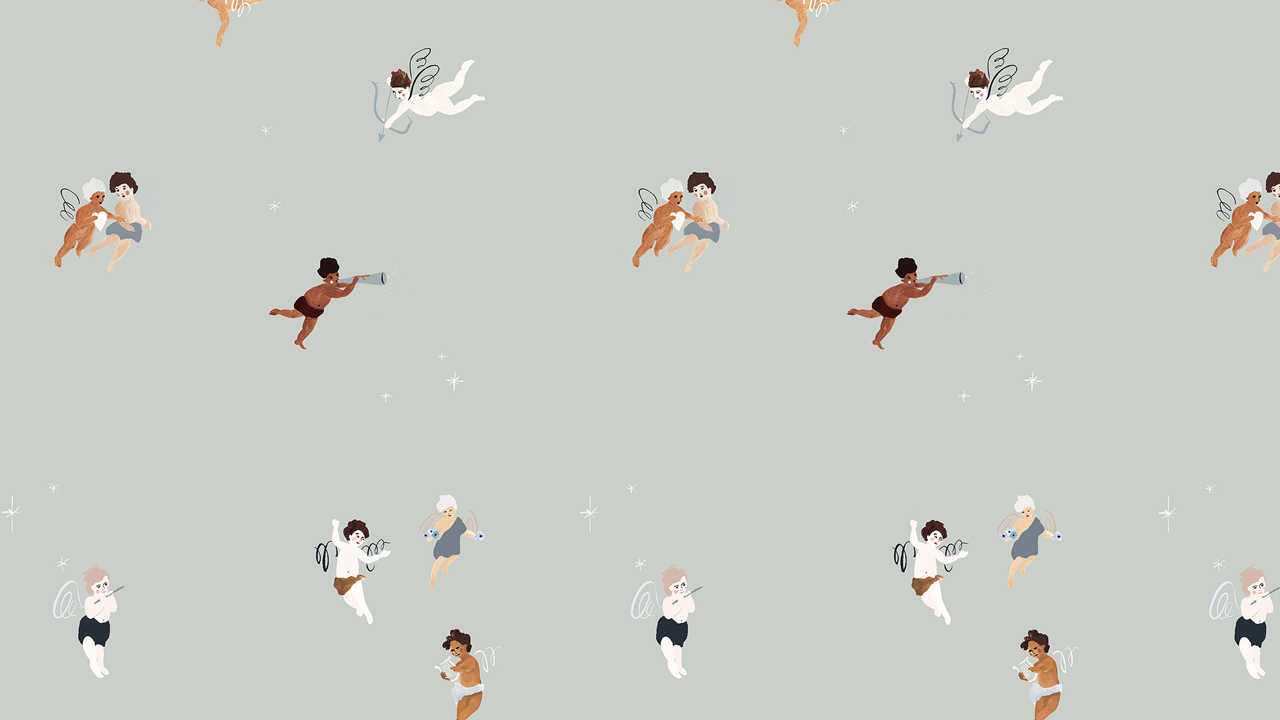 Cherub 02: Soft Blue Illustration - Wallpaper | Lick | Lick