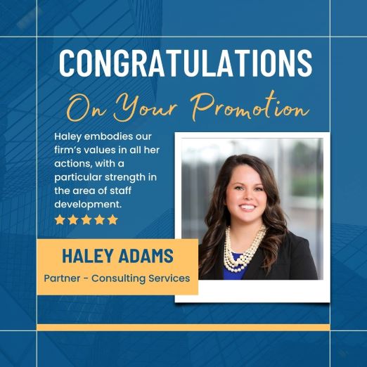 Haley Adams, Consulting Services, Named Partner at JTaylor