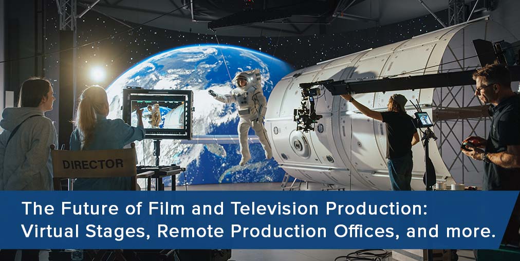 Future of Film and Television Production-Film crew on a virtual production stage filming a scene