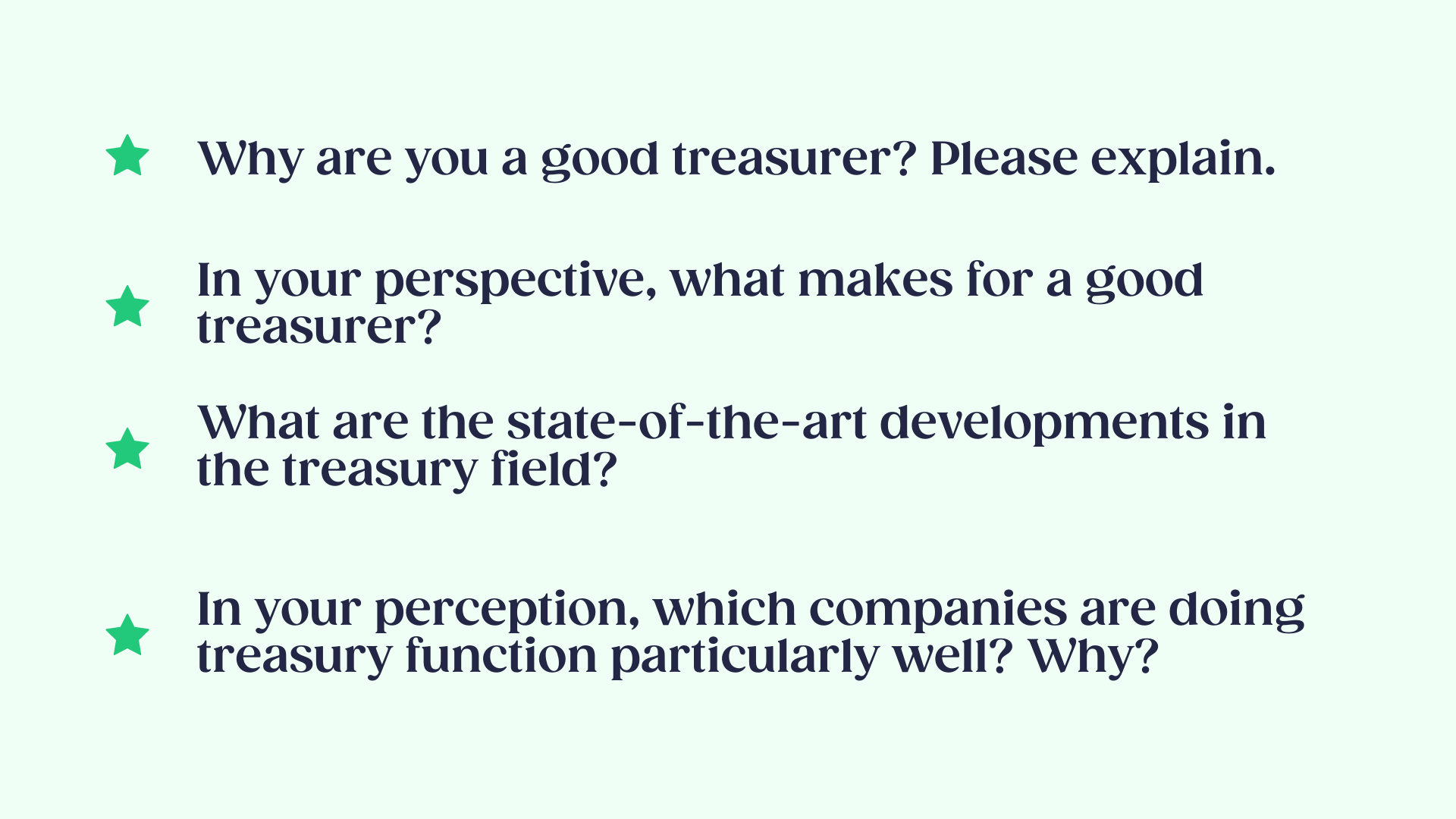 Example functional interivew questions for a company treasurer position  - Wisnio.png