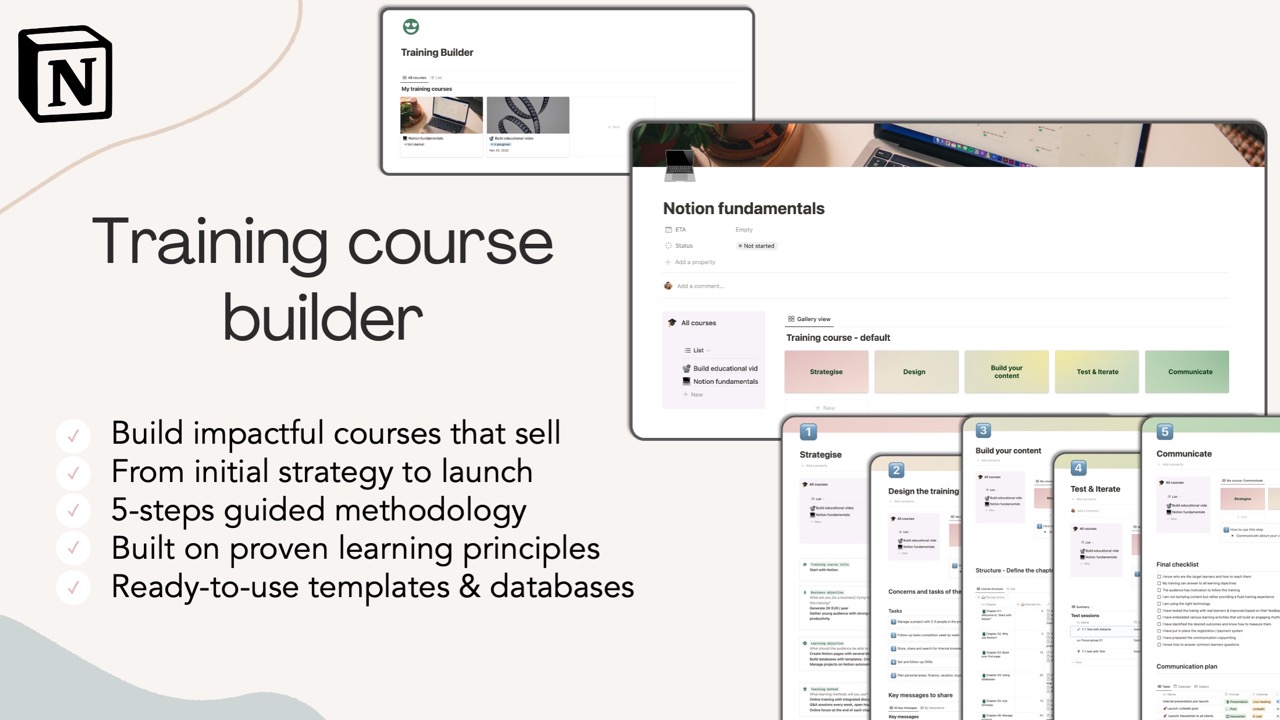 Build impactful courses with this Notion-based training course builder template for managers.