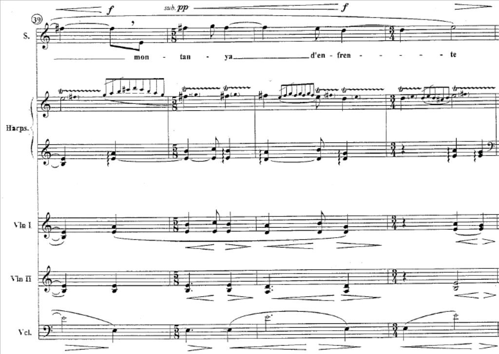 Example 2.A: The ornamental harpsichord (bars 39-42)