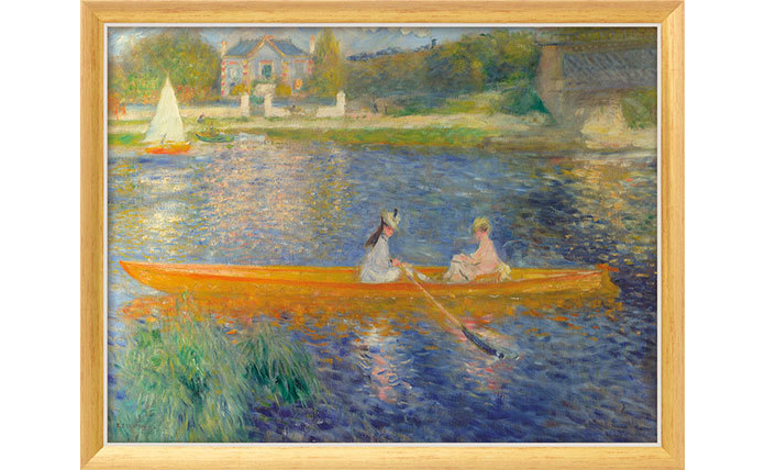 Pierre-Auguste Renoir: Schilderij'De roeiboot (La Yole)'(1875), goud-wit ingelijst