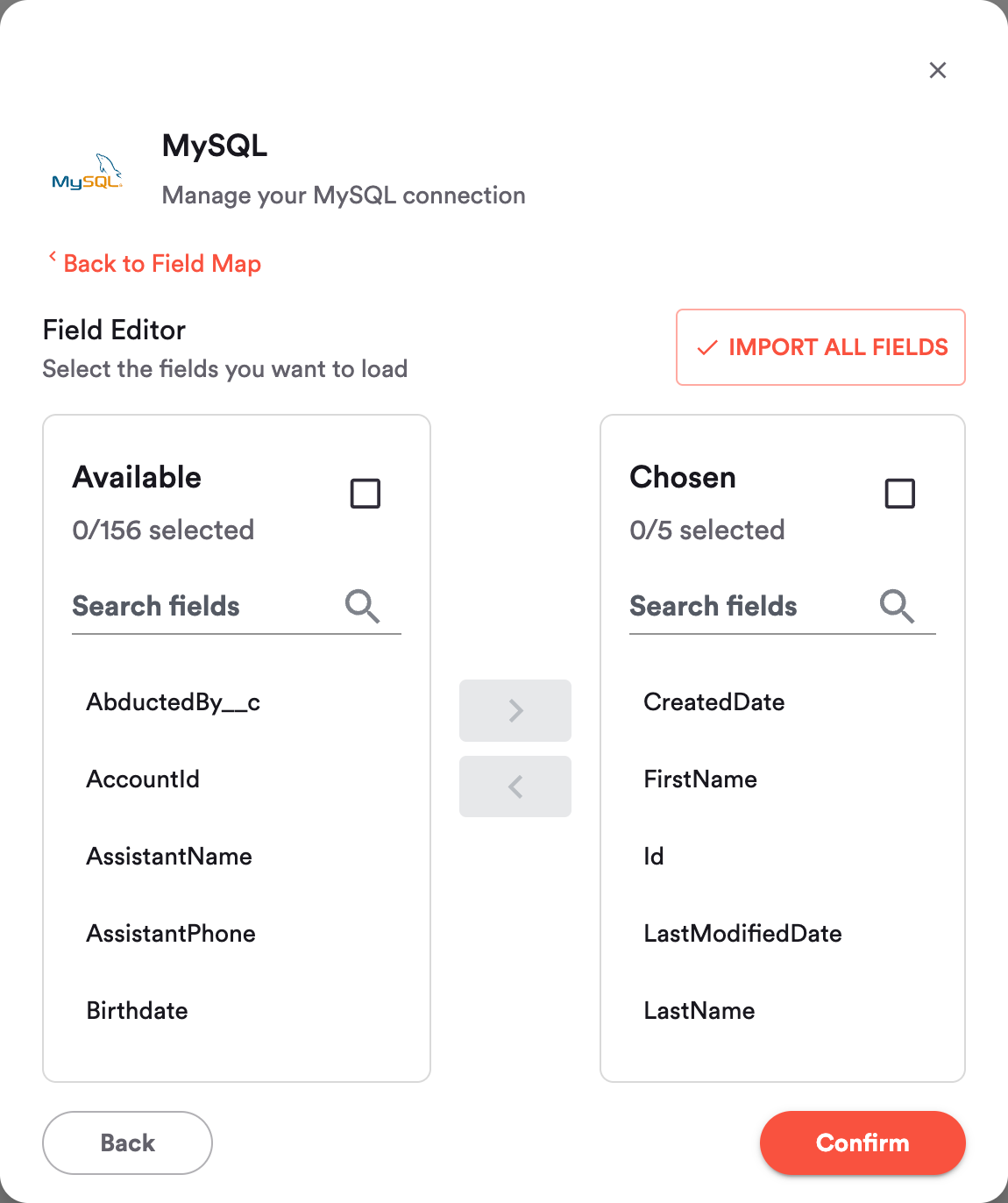 hotglue - Select Relevant Fields