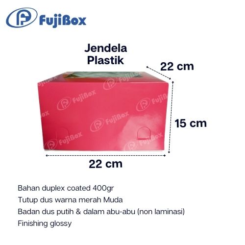 FUJIBOX DUS TART | TART PINK 22 x 22 x 15 |  TART TINGGI 15 cm