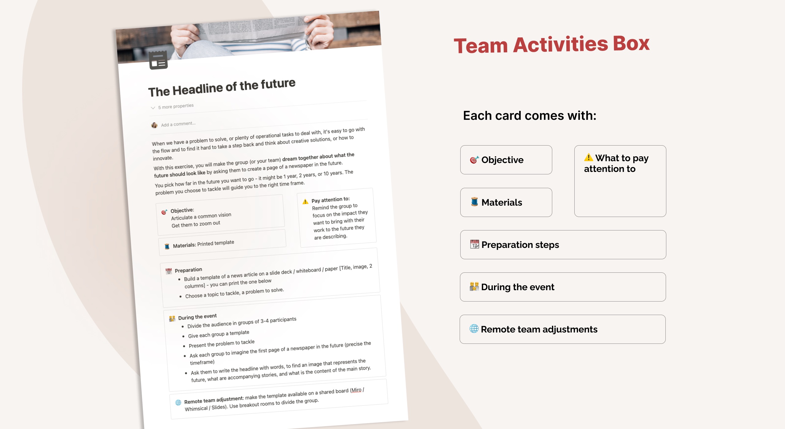 Start your team building with actionable strategies and tips - Notion template for team-building.