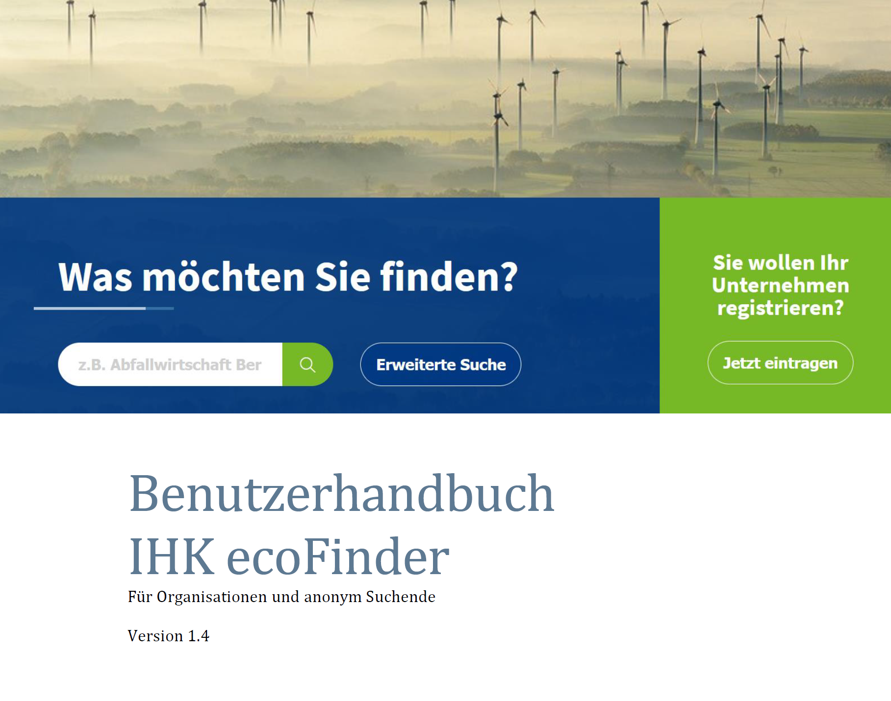 Handbuch für den ecoFinder