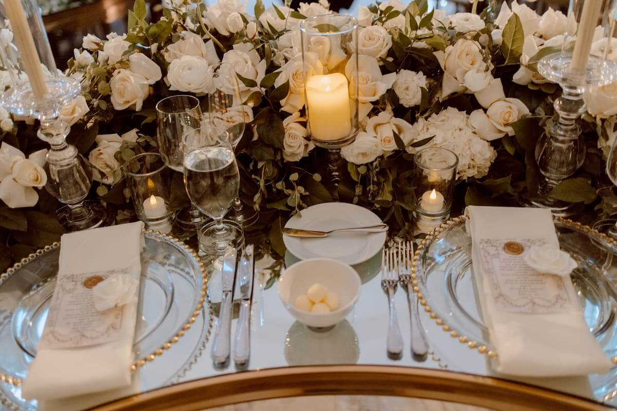 table with flowers