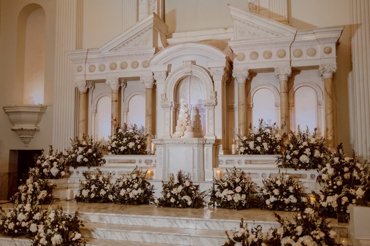 altar with flowers