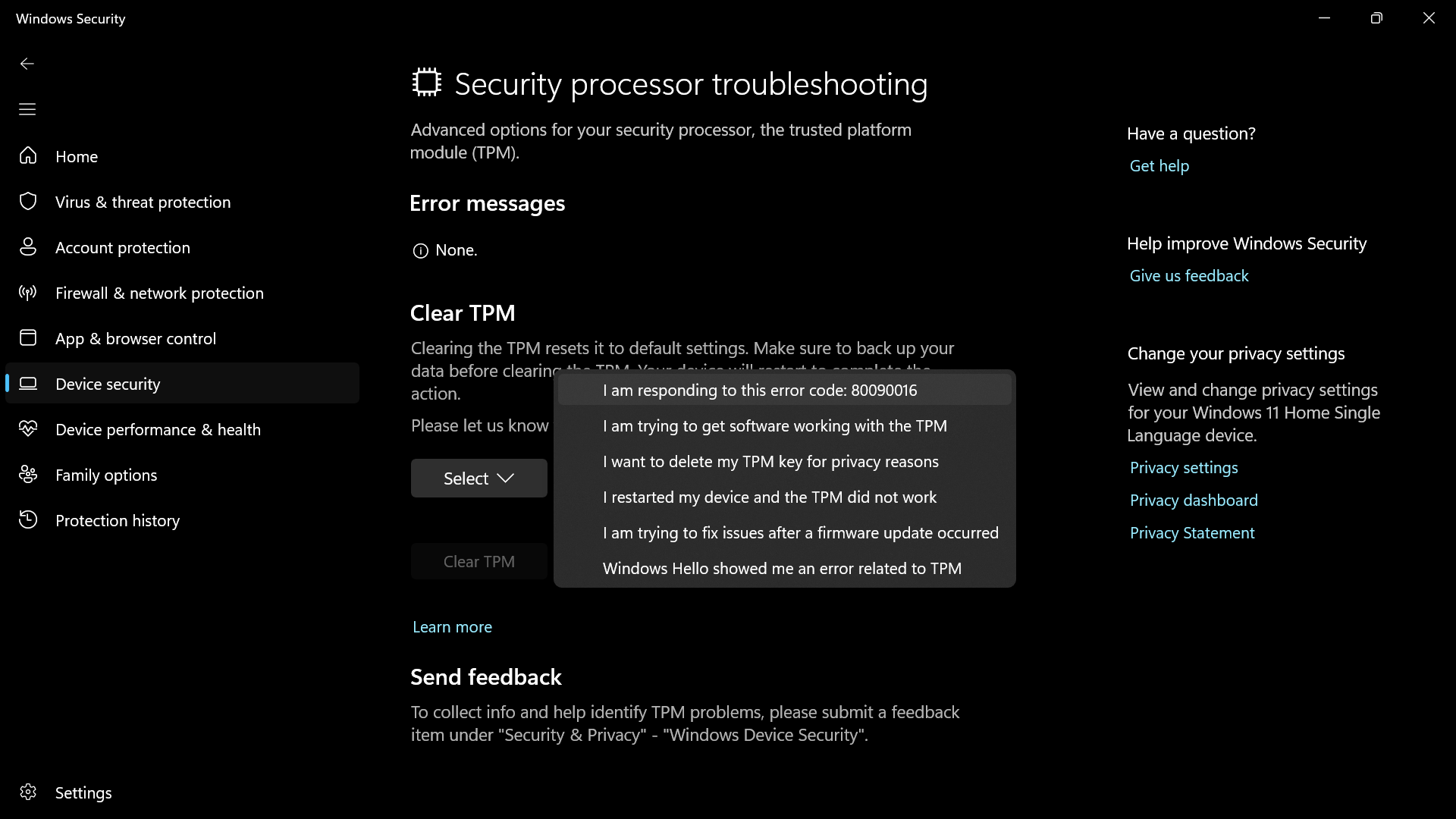 Troubleshooting guide resolving the trusted platform module has