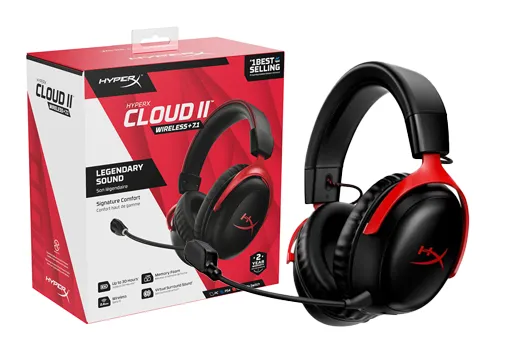HyperX Cloud III Gaming Headset （Red） Headset Gamer Sem Fio - HyperX Cloud III Wireless (Vermelho/Preto