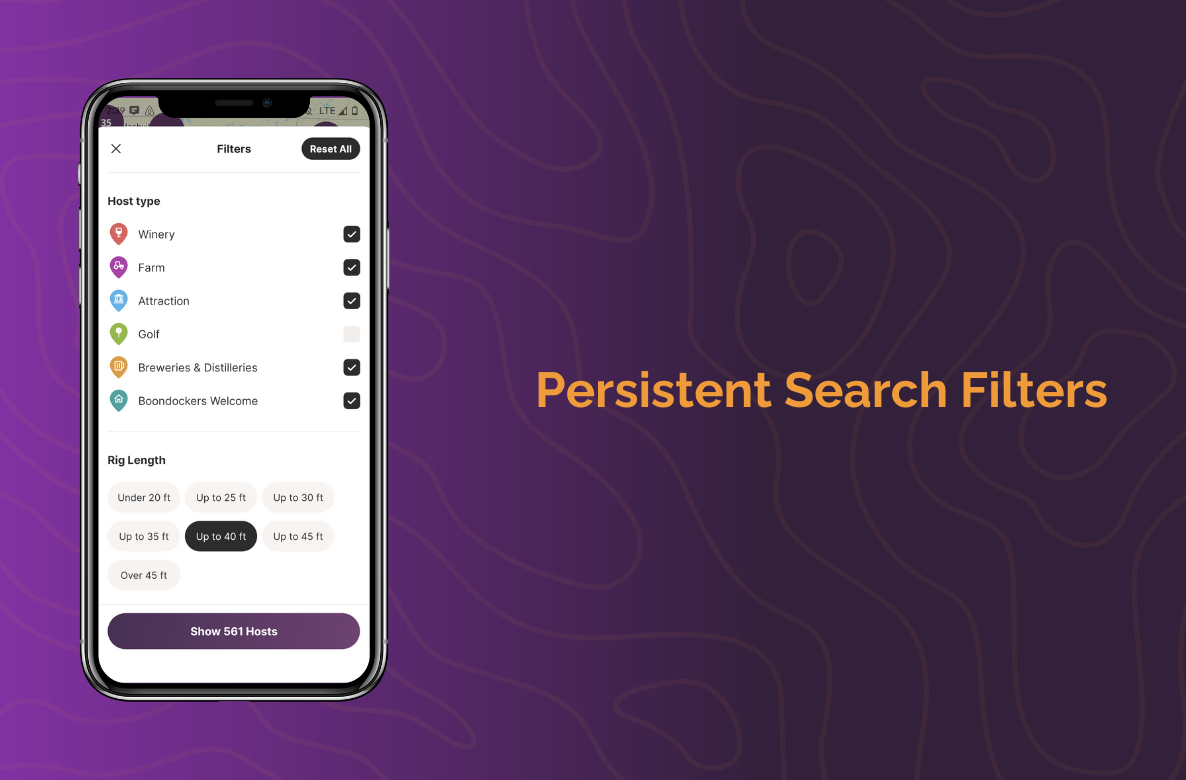 Persistent search filters