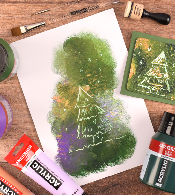 Acrylic paint etching